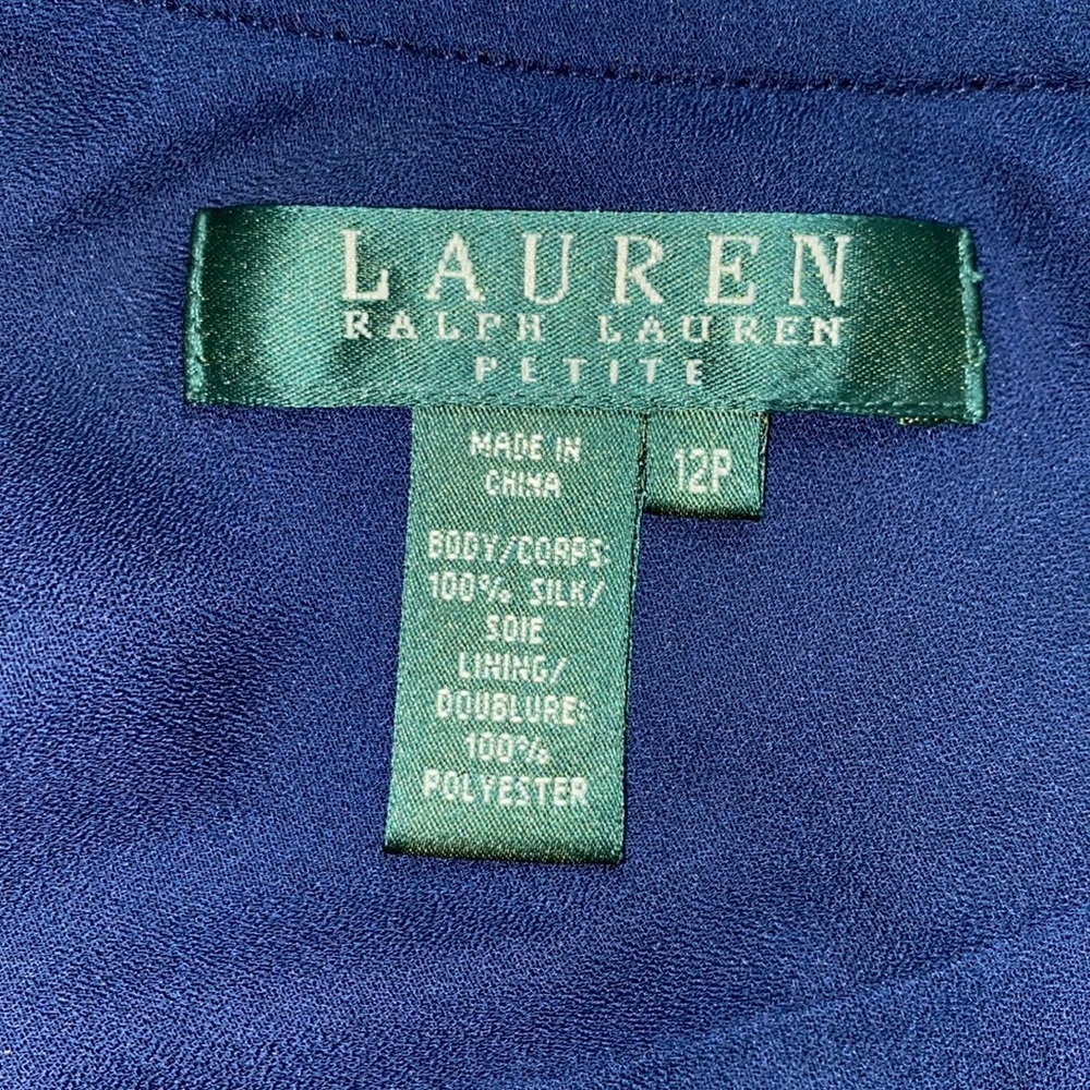 Ralph Lauren Strapless Blue Silk Dress 12p - Picture 4 of 4